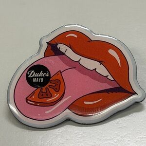Rare Duke's Mayo Mayonnaise Mouth Lips Tongue Tomato Slice Advertising Pin